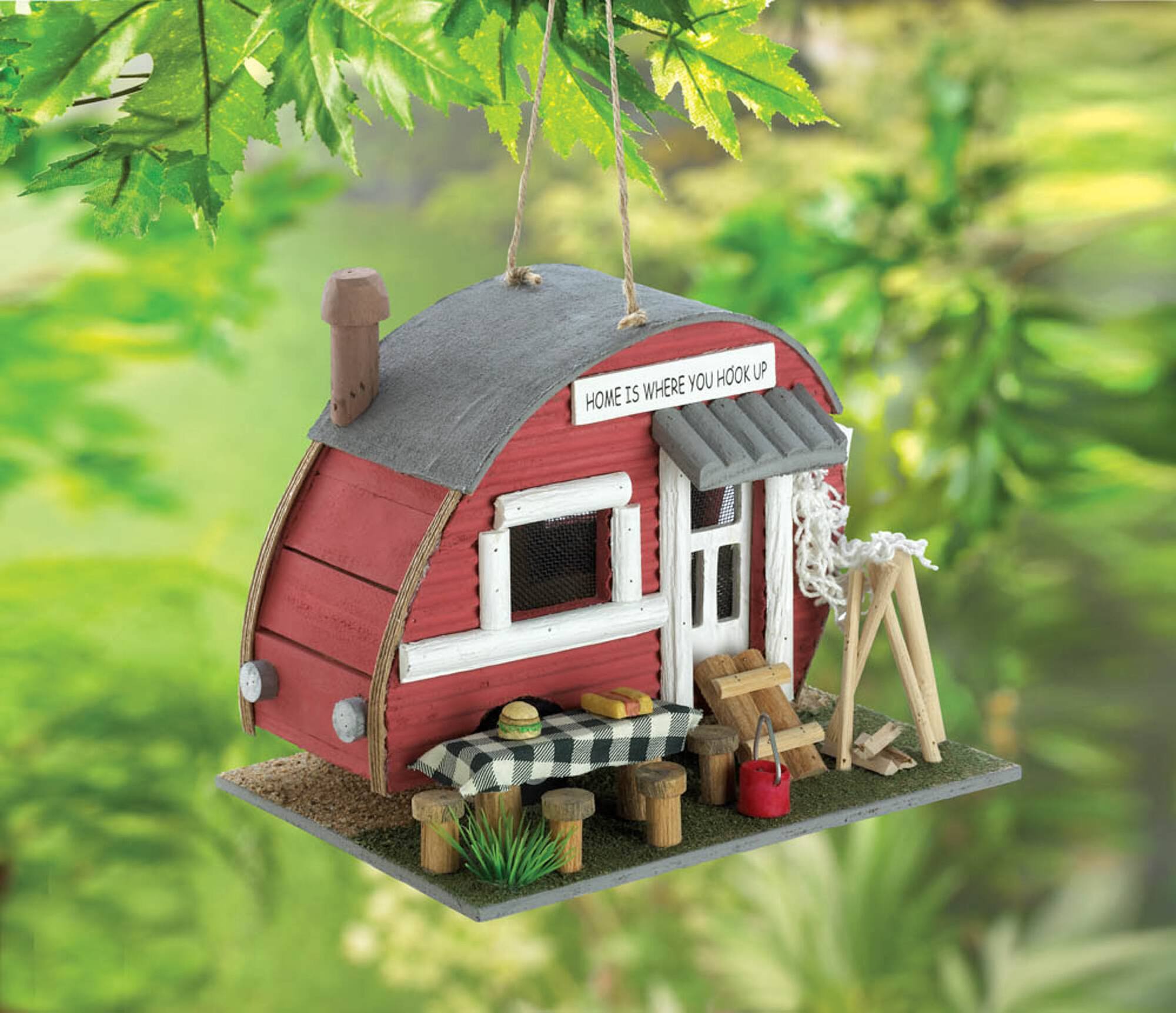 8'' Red Trailer Birdhouse